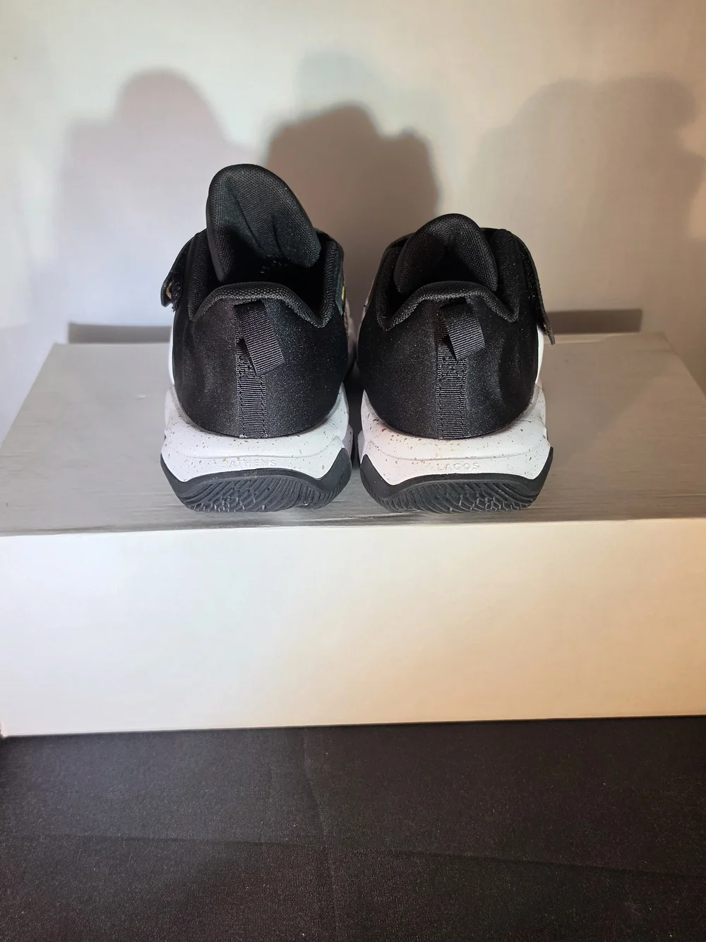 Nike Kids White, Black & Gold Basketball Sneakers